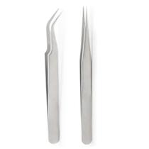 Par de Pinças Aço Inox Para Alongamento De Cilios Fio A Fio Par de Pinças Aço Inox Para Alongamento De Cilios Fio A Fio