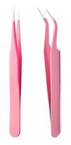 Par De Pinças Alongamento Extensão De Cílios Fio A Fio Rosa Par De Pinças Alongamento Extensão De Cílios Fio A Fio Rosa