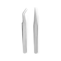 Par De Pinças Cílios Curva E Reta Alta Precisão Alongamento