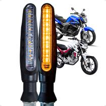 Par De Pisca Para Moto Universal Em Led Sequencial Modelo Bmw Com 12 Leds 2000K Rosca Até 2014