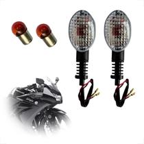 Par de Pisca Seta com Lâmpada Completo Kawasaki Ninja 250 2008 2009 2010 2011 2012