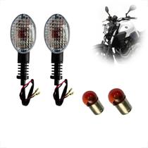 Par de Pisca Seta com Lâmpada Completo Yamaha MT 03 2008 2009 2010 2011 2012 2013 2014 até 2020