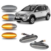 Par de Pisca Seta Sequencial Led Nissan Livina ano 2009 a 2014 sinal repetidor lâmpada lateral para-lama 2010 2011 2012 2013 Original