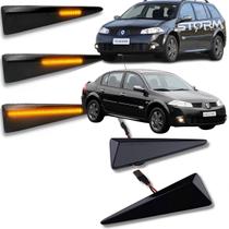 Par de Pisca Seta Sequencial Megane Sedan e Grand Tour ano 2006 a 2013 luz sinal repetidor lâmpada em Led acendimento Dinâmico Para-lama dianteiro