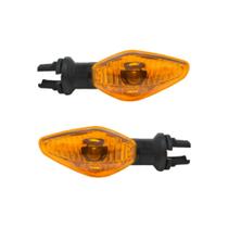 Par de pisca (titan 150 14 / twister 16) - laranja com conector e lâmpada - (de e dd)