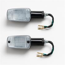 Par de Piscas Moto Honda CG Titan 125 150 Lente Cristal Transparente Compatível Frente e Traseira