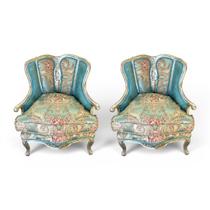 Par de Poltronas Verde tiffany - A: 82 L: 65 P: 64