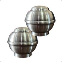 Par de Ponteira Bola para Varão de Cortina 19mm - FOSCO/TITÂNIO Par de Ponteira Bola para Varão de Cortina 19mm - FOSCO/TITÂNIO