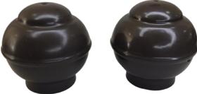 Par de Ponteira Bola para Varão de Cortina 19mm - PRETO - ART DECORAR