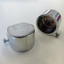 Par de Ponteira Tampa Redonda para Varão de Cortina 19mm - Cromado