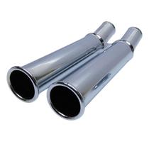 Par de Ponteiras Cromadas Curvadas para Fusca 1968 1970 1980