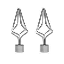 Par de Ponteiras para Varão de Cortina 28mm Alumínio Chama