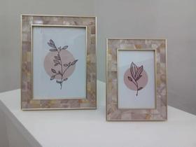 Par De Porta Retratos Estilo Madrepérola Rose E Ouro Par De Porta Retratos Estilo Madrepérola Rose E Ouro