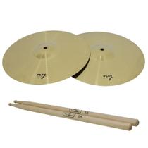 Par de Pratos Splash para Bateria 12" + Baqueta 5A Maple New York