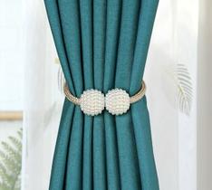 Par De Prendedor De Cortina Magnético Presilha Com Pérolas