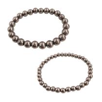 Par De Pulseiras Magneticas Masculinas Hematita 6Mm E 8Mm - Encanto Das Contas