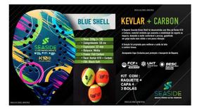 Par de Raquete Beach Tennis Seaside Carbon 10k Blue Shell