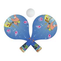 Par de Raquetes para Tênis de Mesa com Bolinha 24,5x13,5 Mdf Madeira Adesivado Par de Raquetes para Tênis de Mesa com Bolinha 24,5x13,5 Mdf Madeira Adesivado