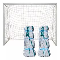 Par De Rede Para Gol Society Branco 5,2mts Caixote Fio 4mm