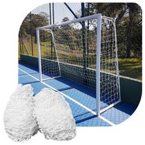 Par de Rede para Trave de Gol Futsal Fio 2 Nylon Futebol de Salão