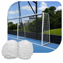 Par de Rede para Trave de Gol Futsal Fio 2 Véu Seda Futebol de Salão Par de Rede para Trave de Gol Futsal Fio 2 Véu Seda Futebol de Salão