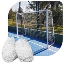 Par de Rede para Trave de Gol Futsal Fio 4 Nylon Futebol de Salão
