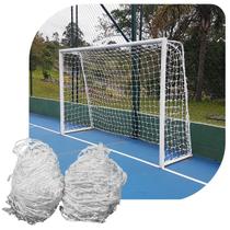 Par de Rede para Trave de Gol Futsal Fio 6 Nylon Futebol de Salão