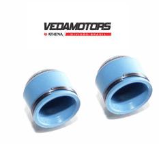 Par de retentor válvula honda cg 150 azul mola dupla - vedamotors