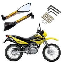 Par de Retrovisor Stallion Esportivo Triangular R08 para Moto Honda NXR 150 BROS ES 2005 2006 2007 - 2018 2019 2020