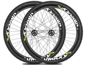 Par de Roda 26 Vzan Vmaxx Cubo Rosca Cassete Pneu Camara Preto Branco