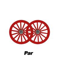 Par de Roda Aro 16 Nylon Vermelho