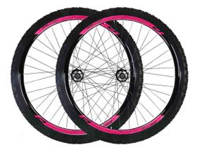 Par de Roda Aro 29 Vzan Vnine Cubo Cassete Pneus Câmara Preto Rosa Par de Roda Aro 29 Vzan Vnine Cubo Cassete Pneus Câmara Preto Rosa