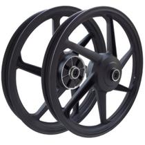 Par de Roda Montada Fan 125 09/13 Disco+Tambor Preto