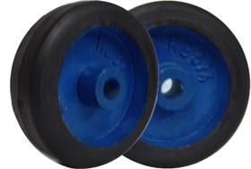 Par de Rodas 514 Ferro Revestida em Borracha Furo 5/8" - 5 Polegadas - RB514F58