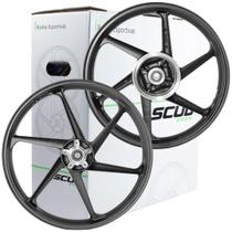 Par de rodas de alumínio liga leve adaptável freio a disco CG125 Fan Titan 2000 a 2008 com rolamentos Scud