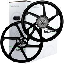 Par de rodas de alumínio liga leve freio a disco CG150 Fan Titan ESD EX 2004 a 2013 com rolamentos Scud