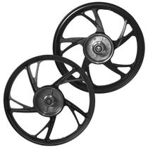 Par de rodas de alumínio liga leve freio a tambor C100 Biz Biz100 Biz110 Biz125 com rolamento pé de galinha