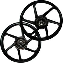 Par de rodas de alumínio liga leve freio a tambor CG125 Fan Titan KS KSE 2000 a 2008 com rolamentos Par de rodas de alumínio liga leve freio a tambor CG125 Fan Titan KS KSE 2000 a 2008 com rolamentos