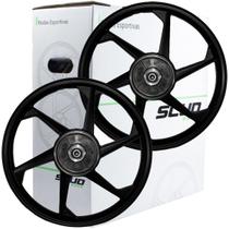 Par de rodas de alumínio liga leve freio a tambor CG150 Fan Titan ES KS 2004 a 2013 CG150 CG160 Start com rolamento Scud