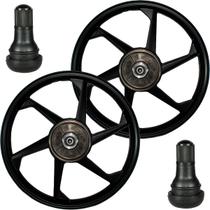 Par de rodas de alumínio liga leve freio a tambor CG150 Fan Titan ES KS 2004 a 2013 CG150 CG160 Start rolamentos e bico