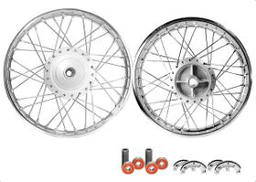 Par de Rodas Dianteira e Traseira 4mm Honda Biz 100 Com Rolamentos e Lona de Freio