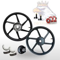 Par De Rodas Fan Titan Cg 125 2000 A 2008 Pretas fabreck novas par Fabreck FBK nacional