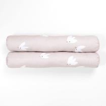 Par de Rolinho Lateral Pequeno/Pássaros Rosa