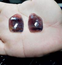 Par de Safira Indiana Azul Natural Facetado Chapa Formato Retangular Dimensões (LxC) 31x21 mm