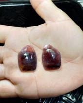 Par de Safira Indiana Vermelha Natural Facetado Chapa Formato Fancy Dimensões (LxC) 30x21 mm Par de Safira Indiana Vermelha Natural Facetado Chapa Formato Fancy Dimensões (LxC) 30x21 mm