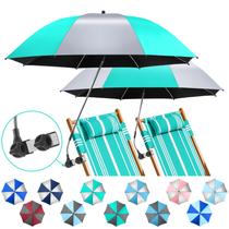 Par de Sombrillas para Playa NBtoUS con Abrazadera Giratoria 360 UPF50+ Aqua Sky/Plateado