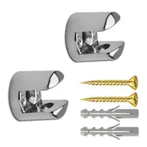 Par De Suporte Fenda Cromado Para Prateleira De Vidro de 4mm