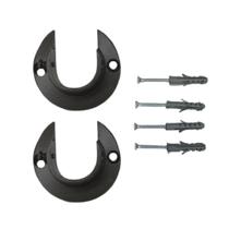 Par de Suporte Flange Aberta para Cortina em Alumínio 28mm - TABACO