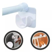 Par De Suporte Gancho Adesivo P/ Bastão Varão 5Kg Resistente Cortinas Guarda Roupa Par De Suporte Gancho Adesivo P/ Bastão Varão 5Kg Resistente Cortinas Guarda Roupa