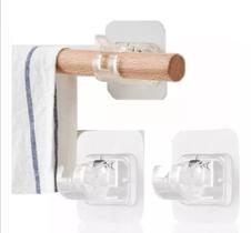 Par De Suporte Gancho Adesivo P/ Varão Bastão Cortinas Guarda Roupa